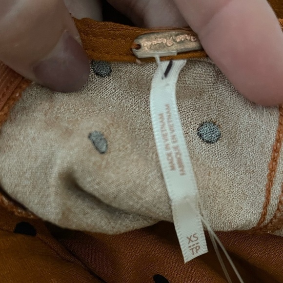 FREE PEOPLE Rust Orange Polka Dot Open Back Wide Leg Jumpsuit XS NEW - Picture 15 of 15